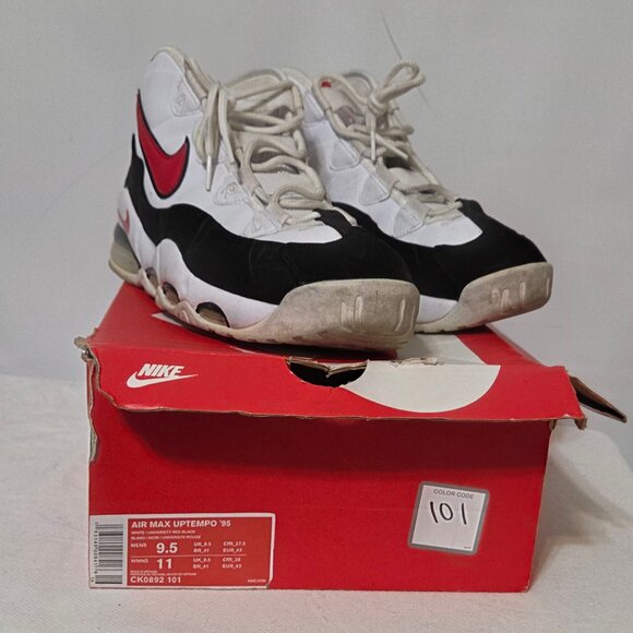 Nike Mens Air Max Uptempo 95 Chicago Bulls Basketball Shoes CK0892-101 Size 9.5 - Picture 1 of 10